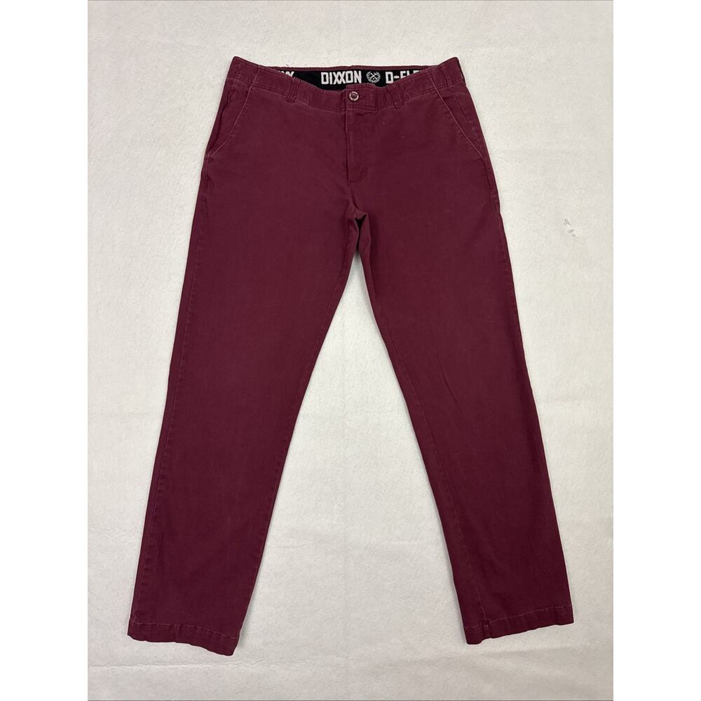 Dixxon D-Flex Pants Mens 38x34 Burgundy Maroon Stretch Chino Casual